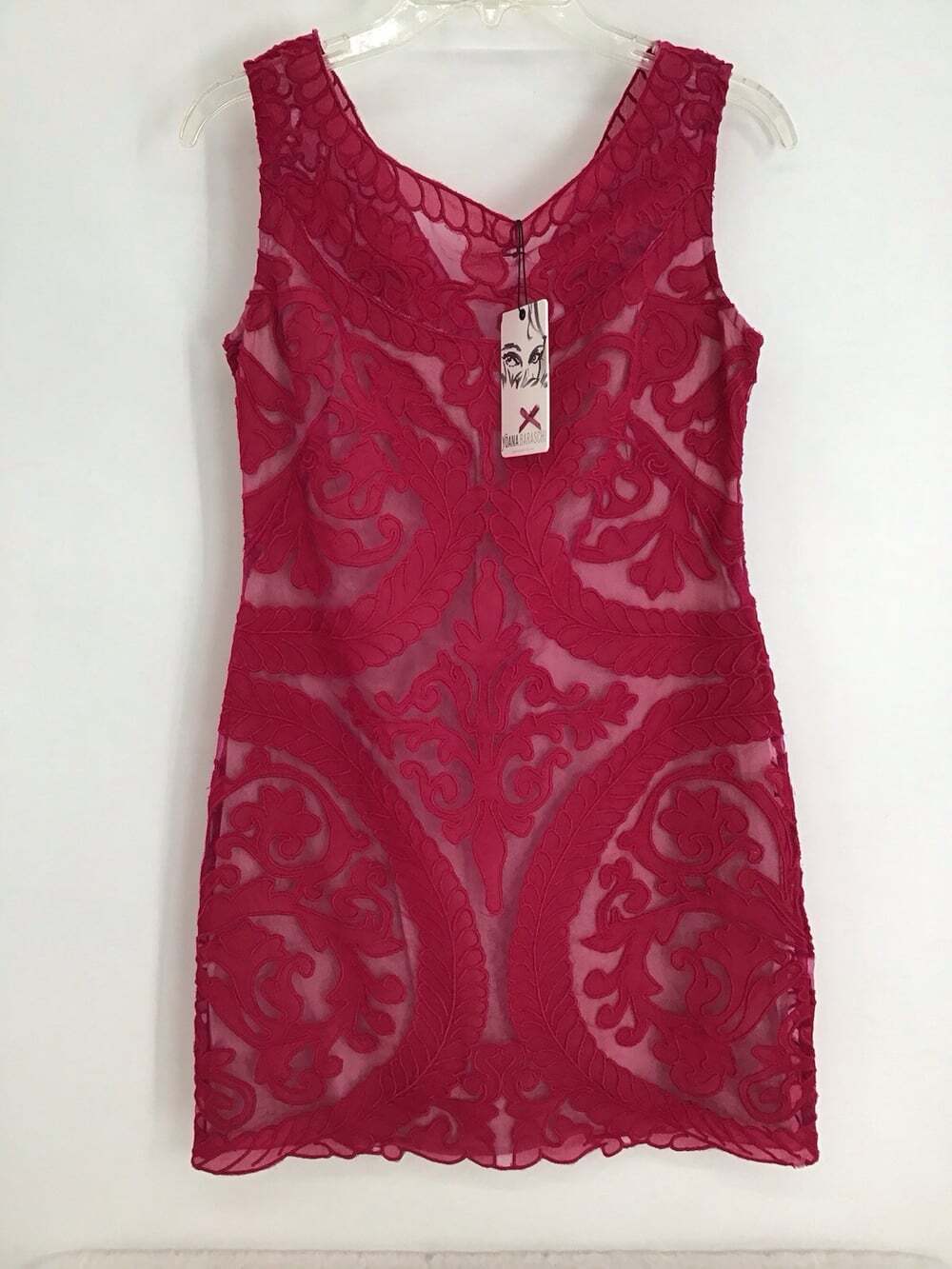 Yoana Baraschi Embroidered Silk Sheath Dress NWT Baroque-Style Cocktail Size 4